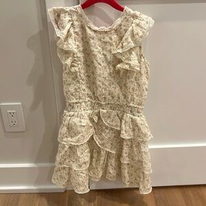 LoveShackFancy dress, size ten, cream with floral design